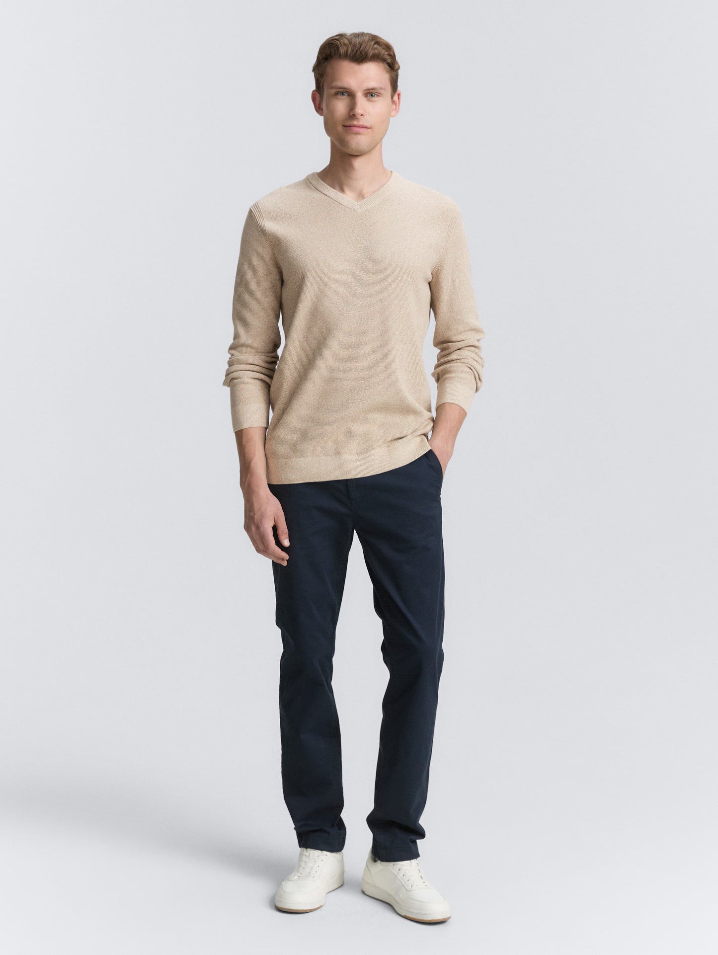Jove V-neck Sweater (Tan)