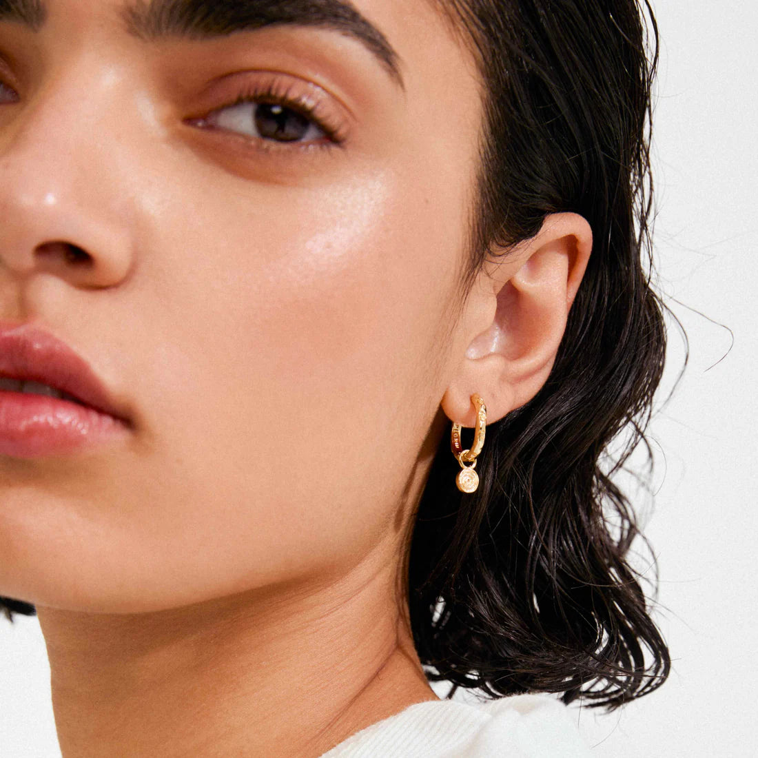 Fire Hoop Earrings (Gold)