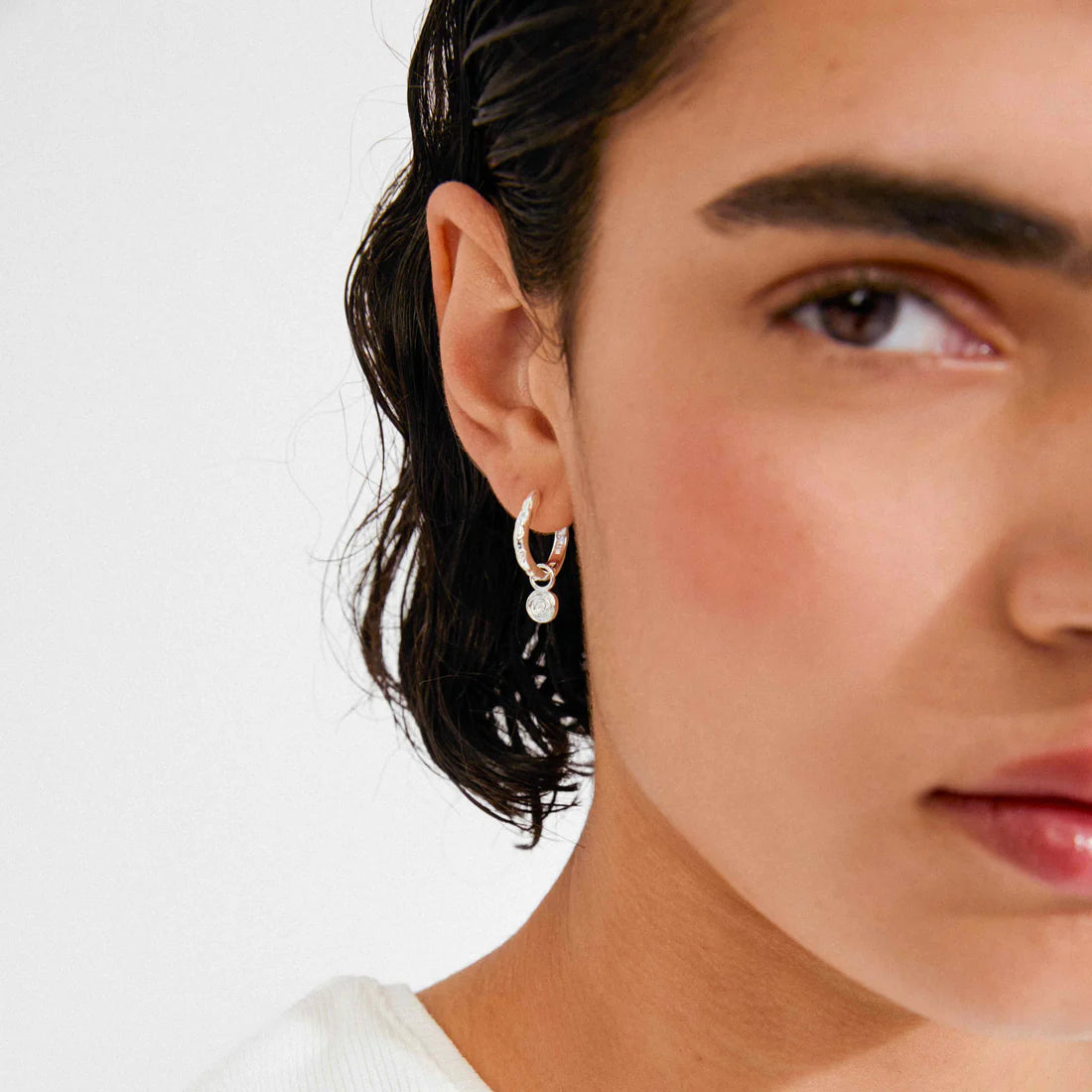 Fire Hoop Earrings (Silver)