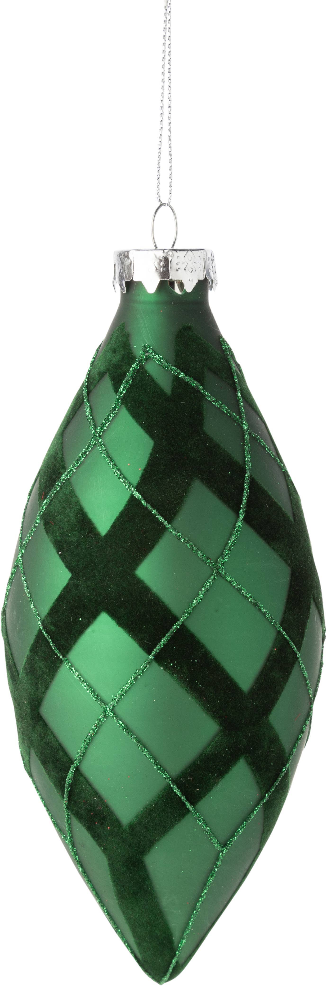 Matte Green Glass Finial Ornament
