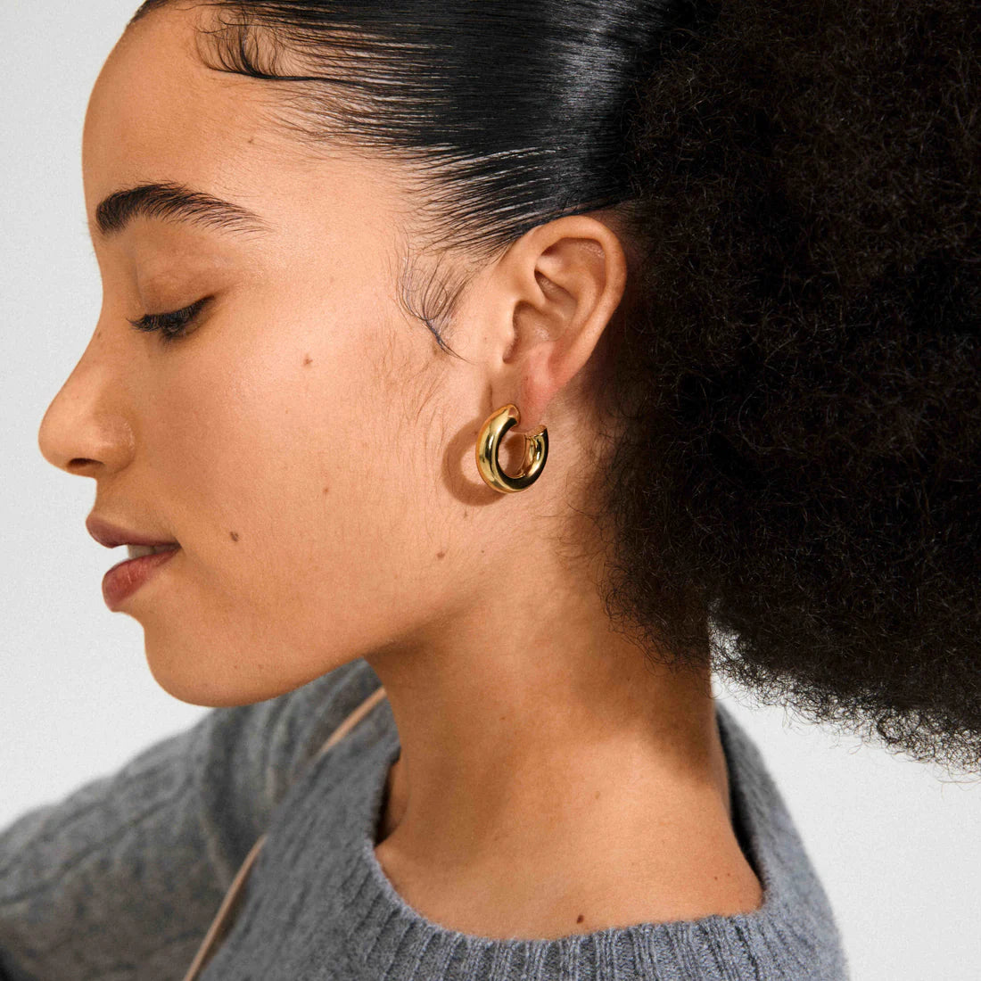 PHASE Large Hoop Earrings (Gold)