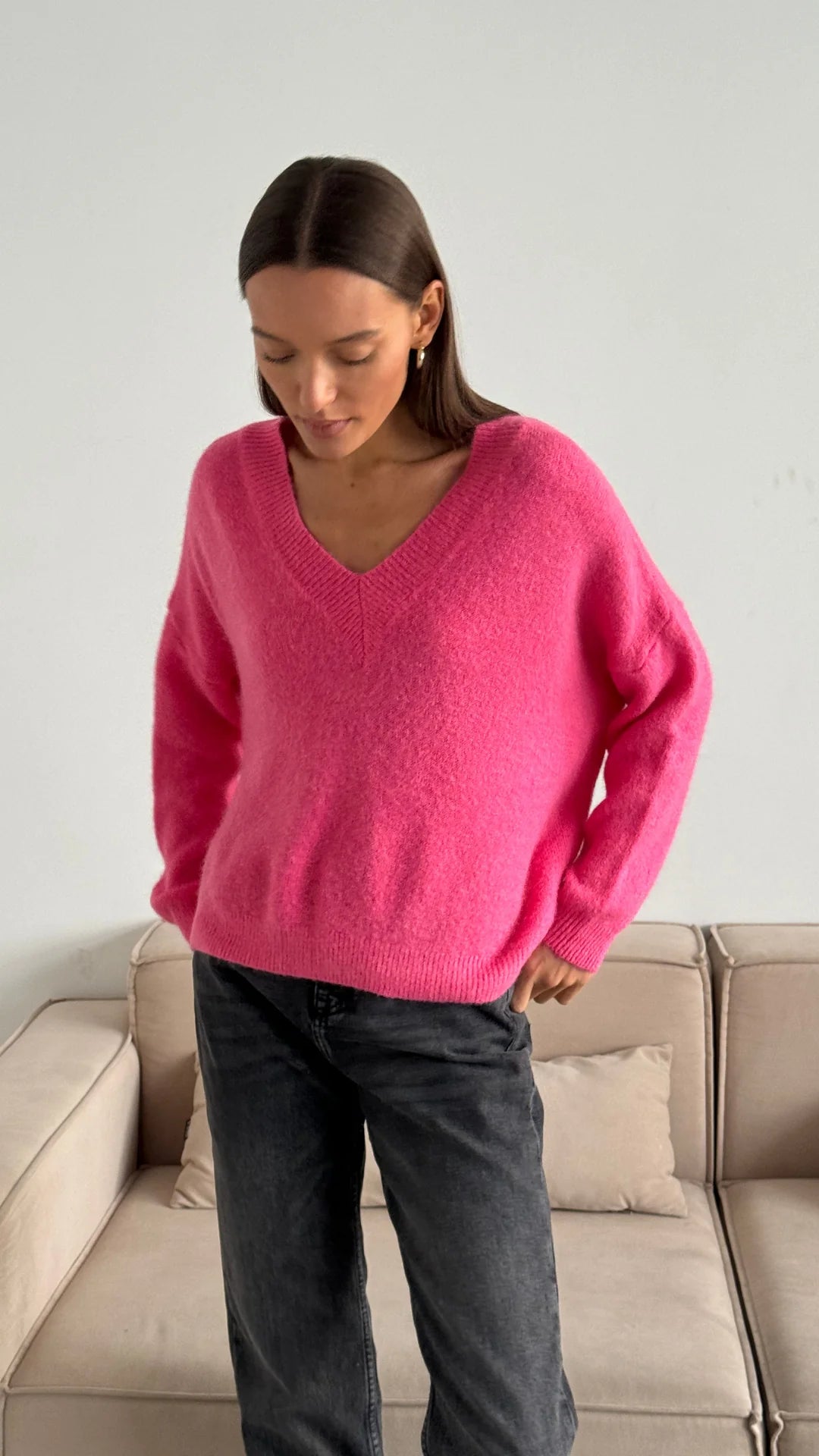 April Alpaca Sweater (Candy Pink)