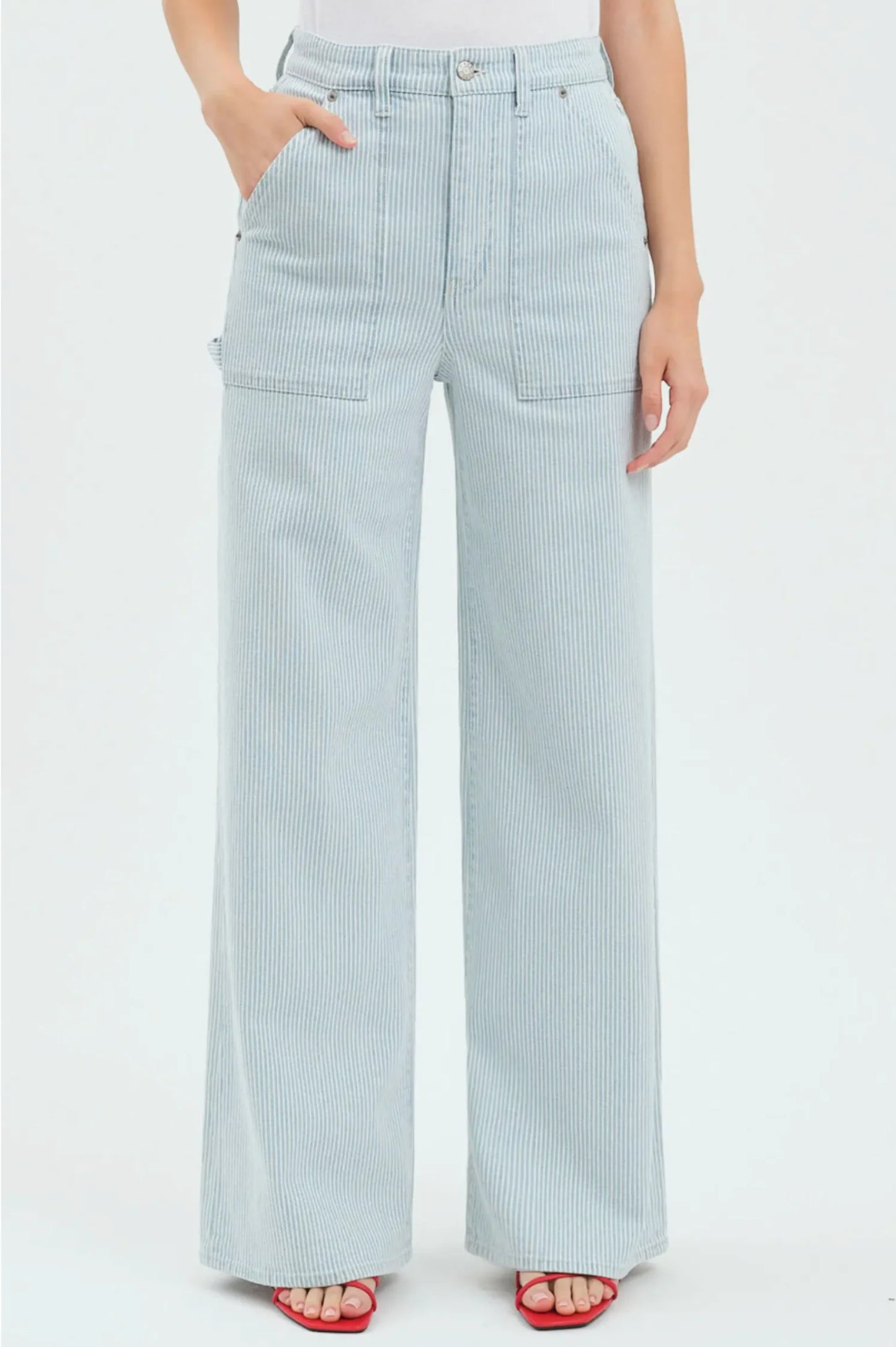 DAZE Far Out Utility Wide Leg (Blue Bell Stripe)