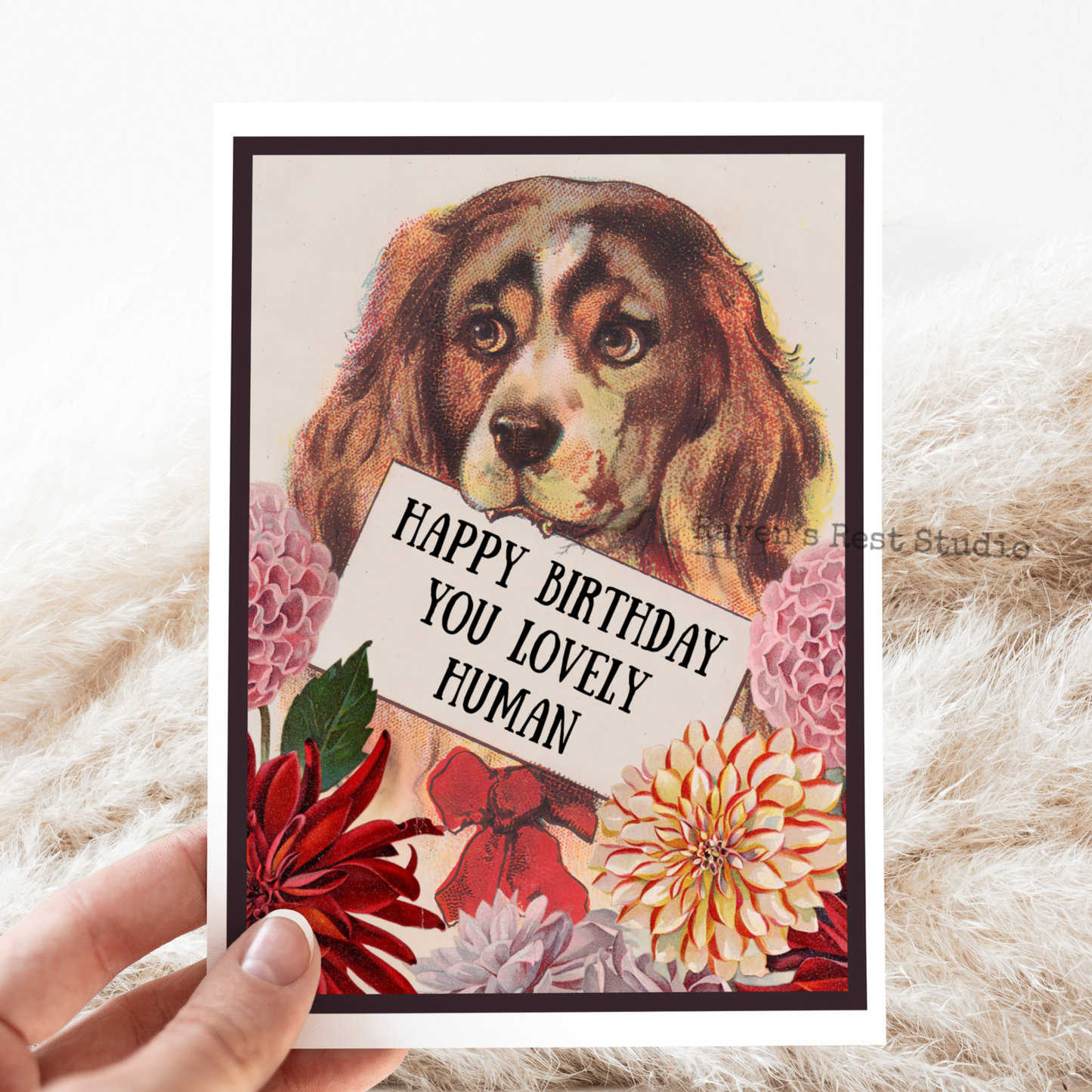 Lovely Human Dog Birthday Card