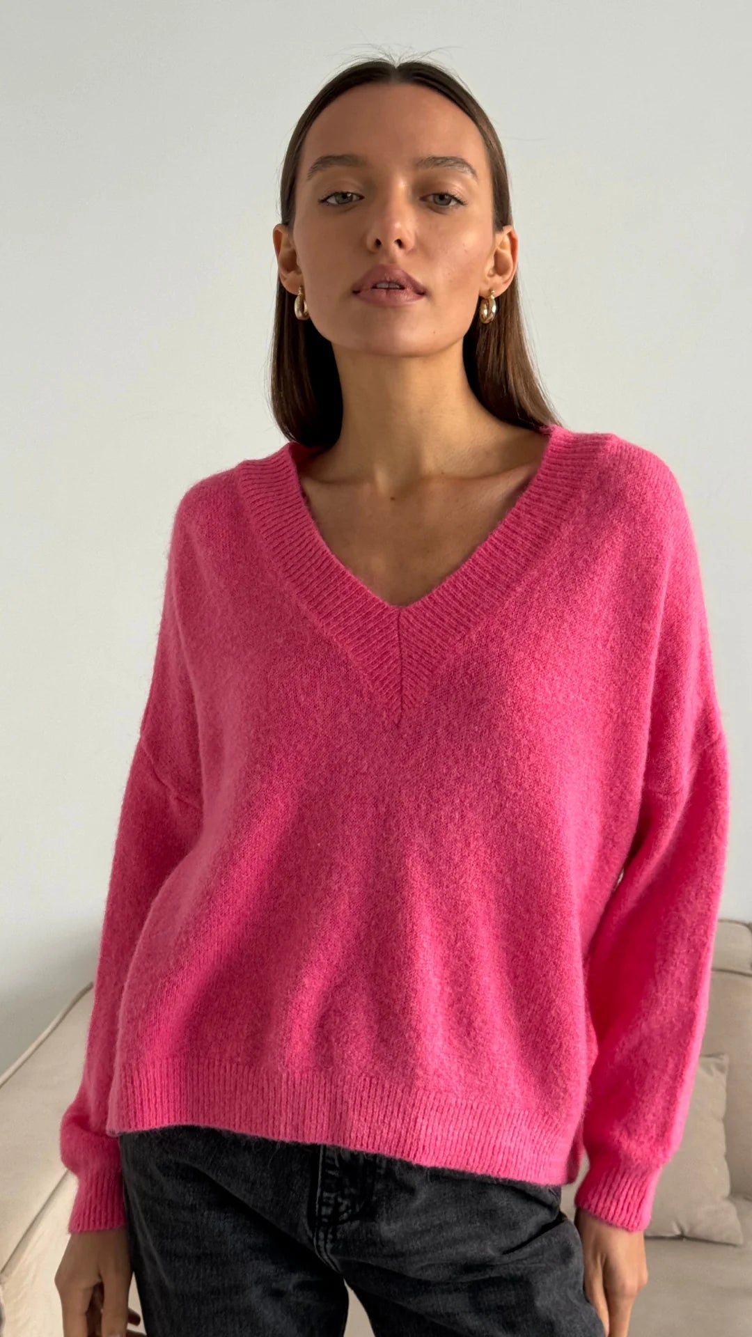 April Alpaca Sweater (Candy Pink)