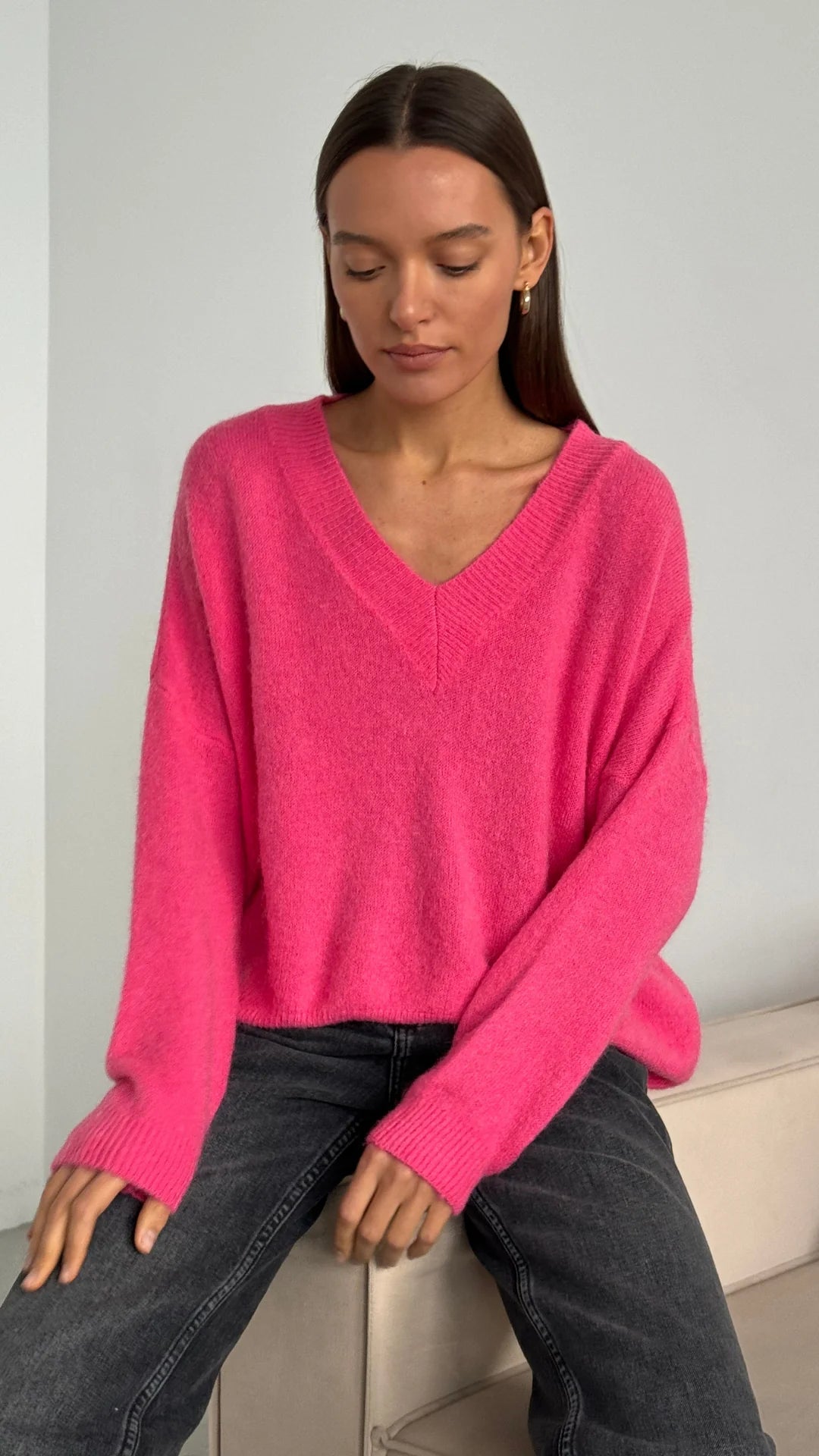 April Alpaca Sweater (Candy Pink)