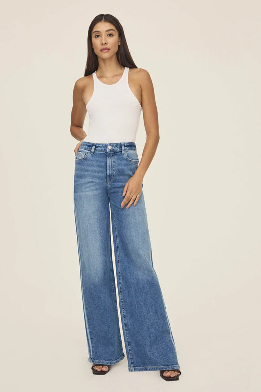 NCE Wide Leg Jean (White Stripes)
