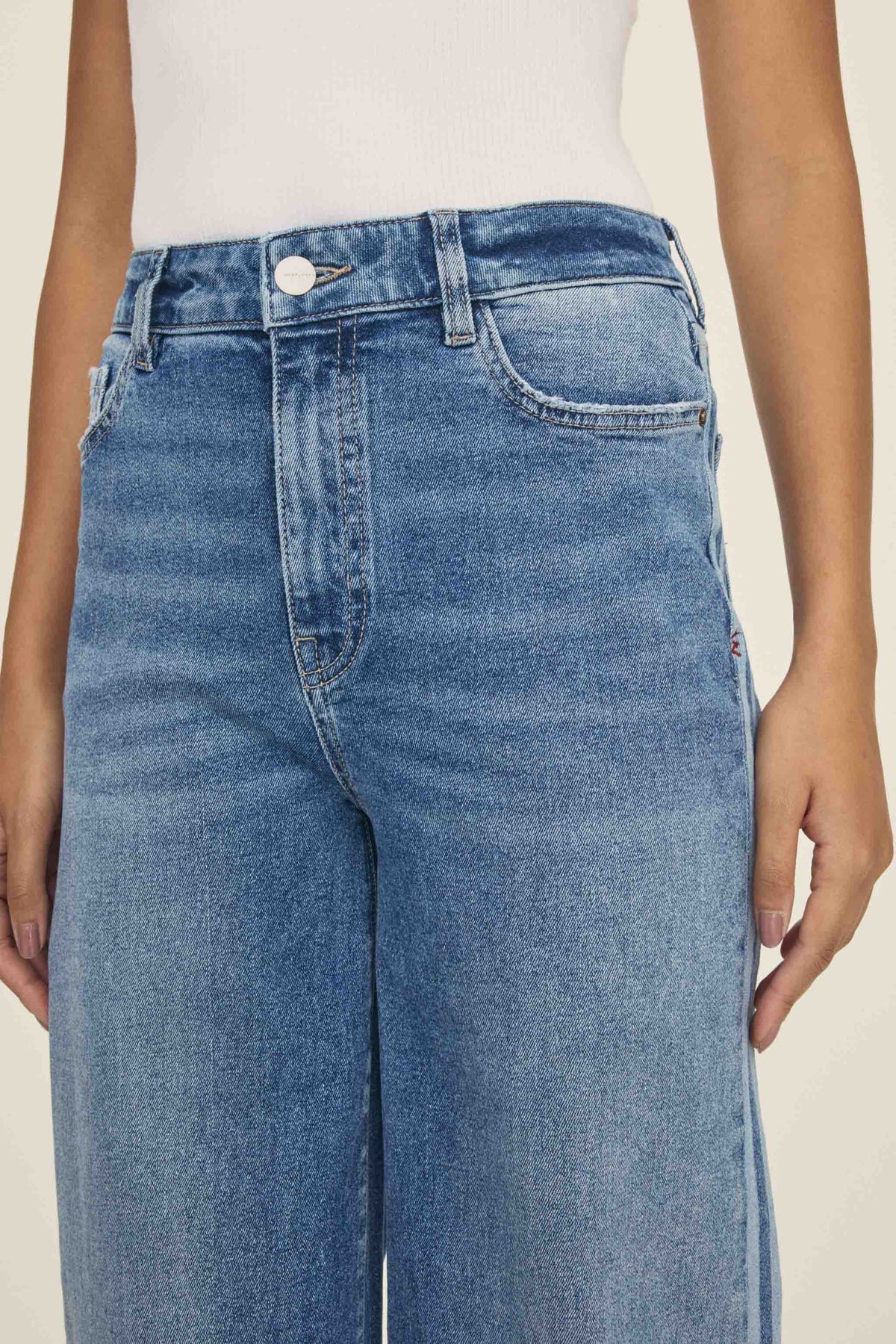 NCE Wide Leg Jean (White Stripes)