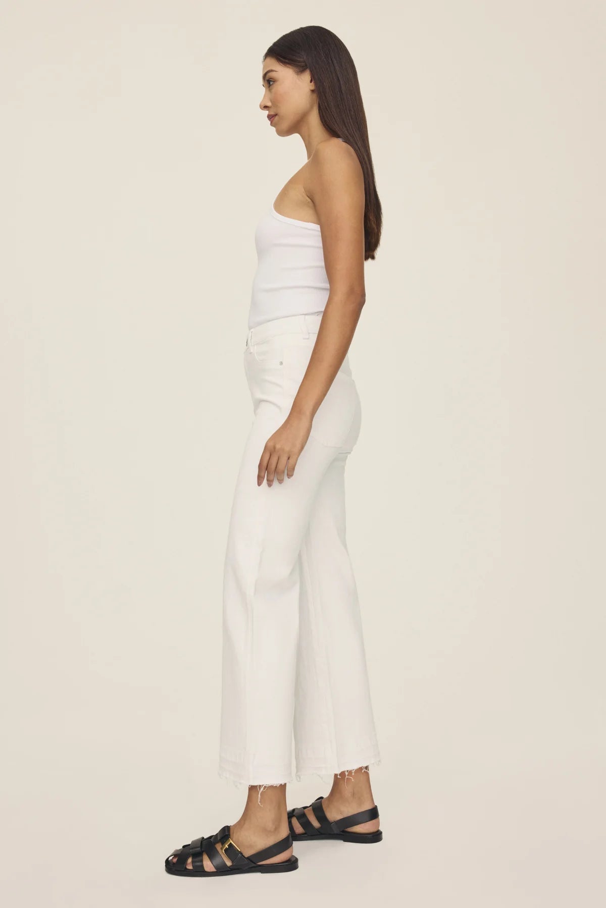 ICN Cropped Wide Leg Jean (Optic)