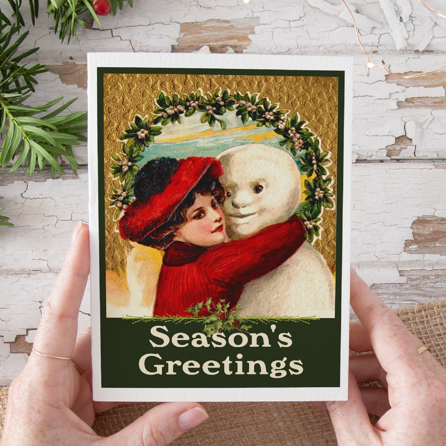 Snowman Hug Christmas Card