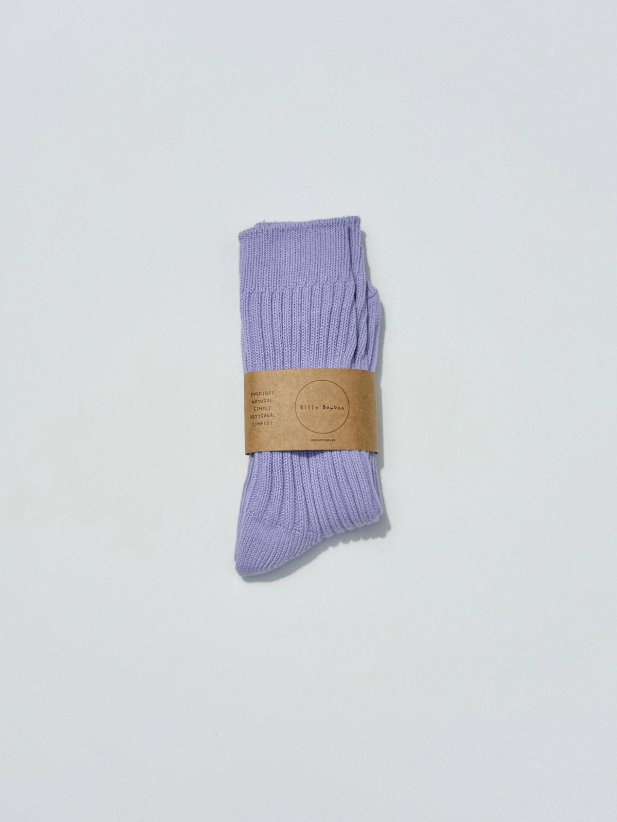 Ribbed Cotton High Socks Lavender