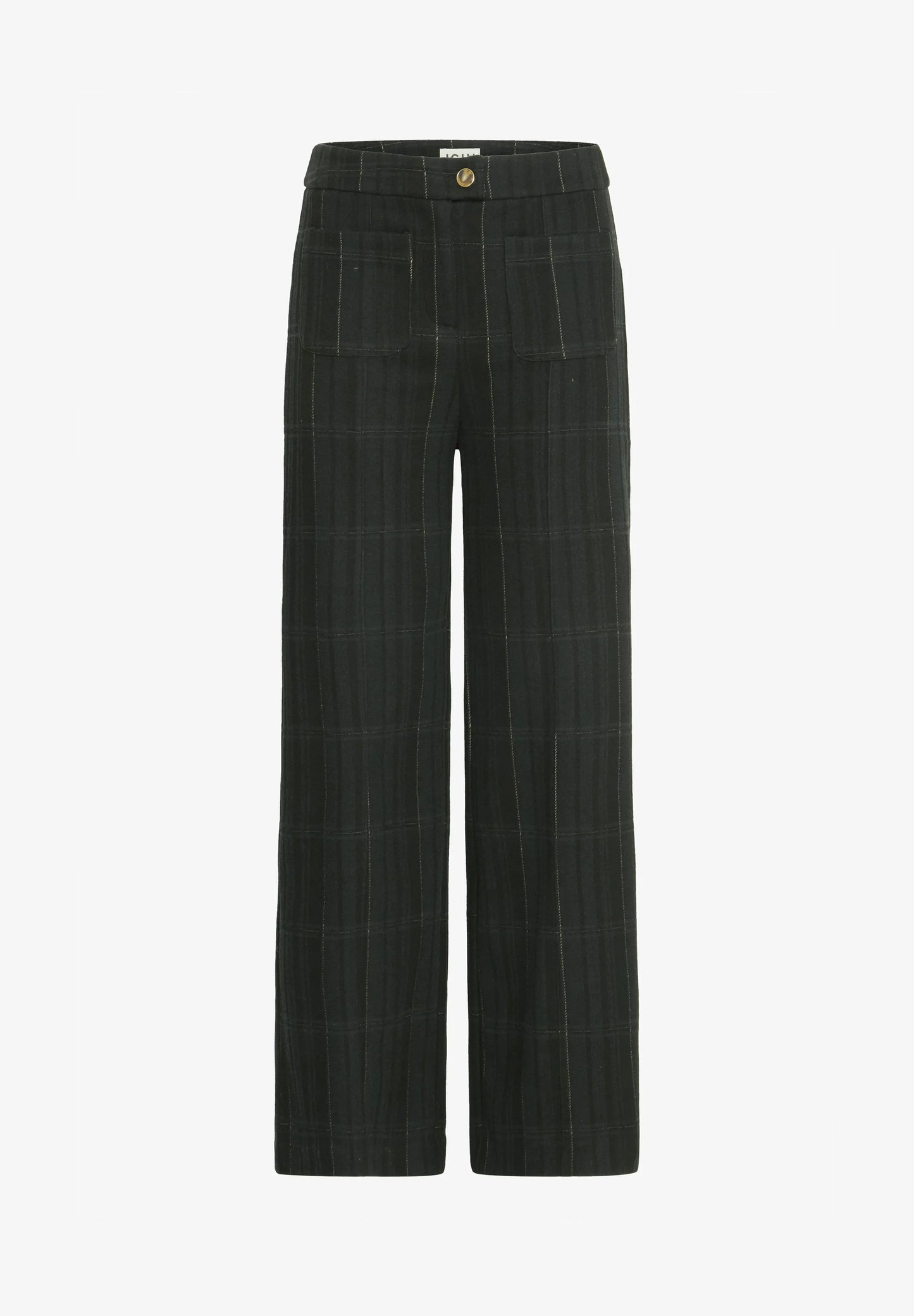 Ihkate Wide Leg Pant (Black/Green Plaid)