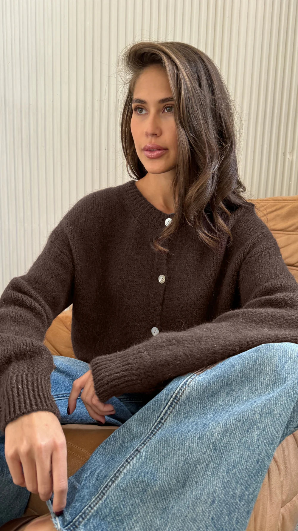 Reyna Cardigan (Dark Espresso)