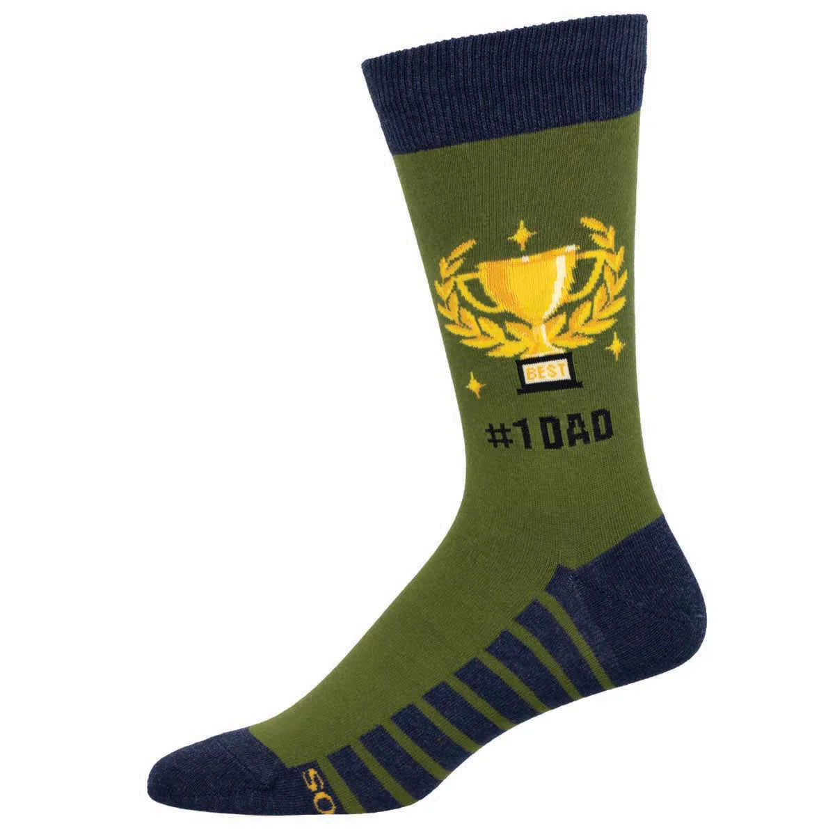 #1 Dad Green Men's Crew Socks