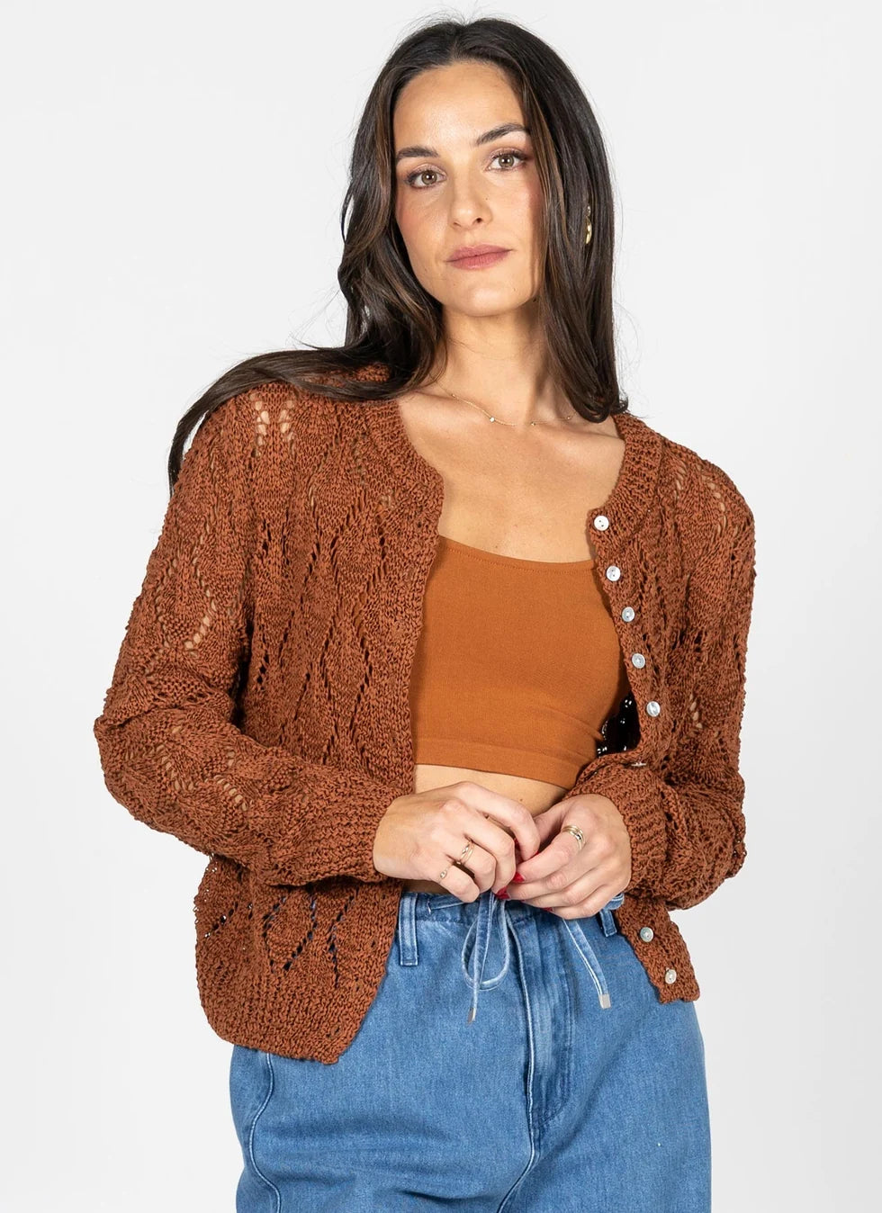 Layla Crochet Cardigan (Cinnamon)