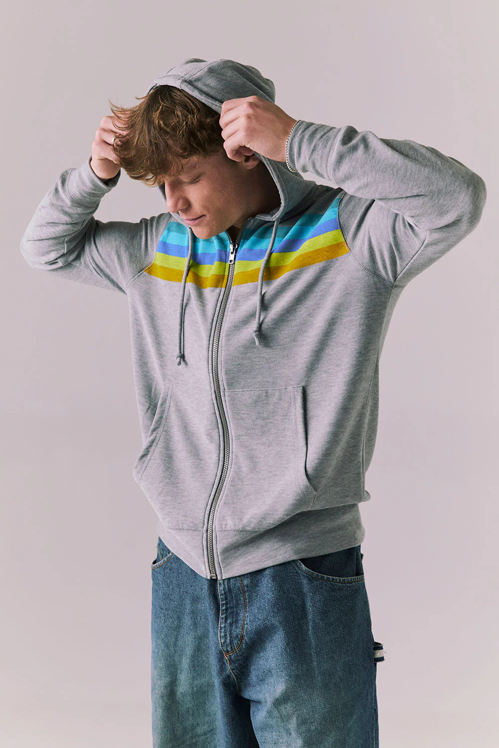 Chaser Surf Stripes Zip Up Hoodie
