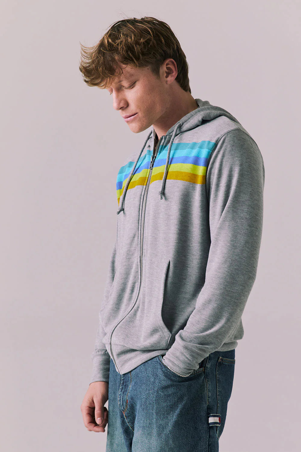 Chaser Surf Stripes Zip Up Hoodie
