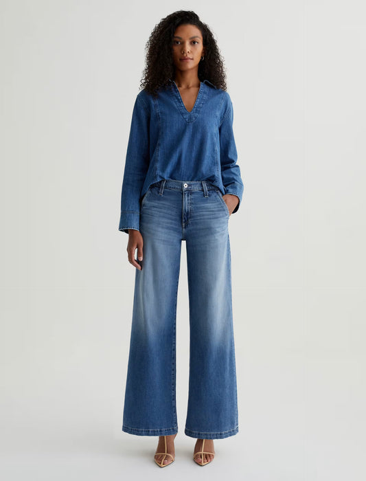 AG Stella Low Slung Palazzo Jeans (Nautical Mile)