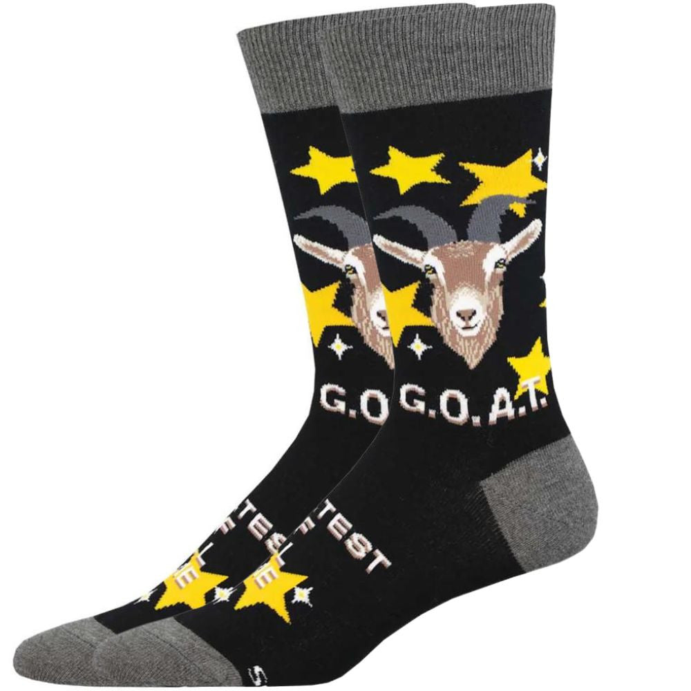 Goat Black Men's Crew Socks