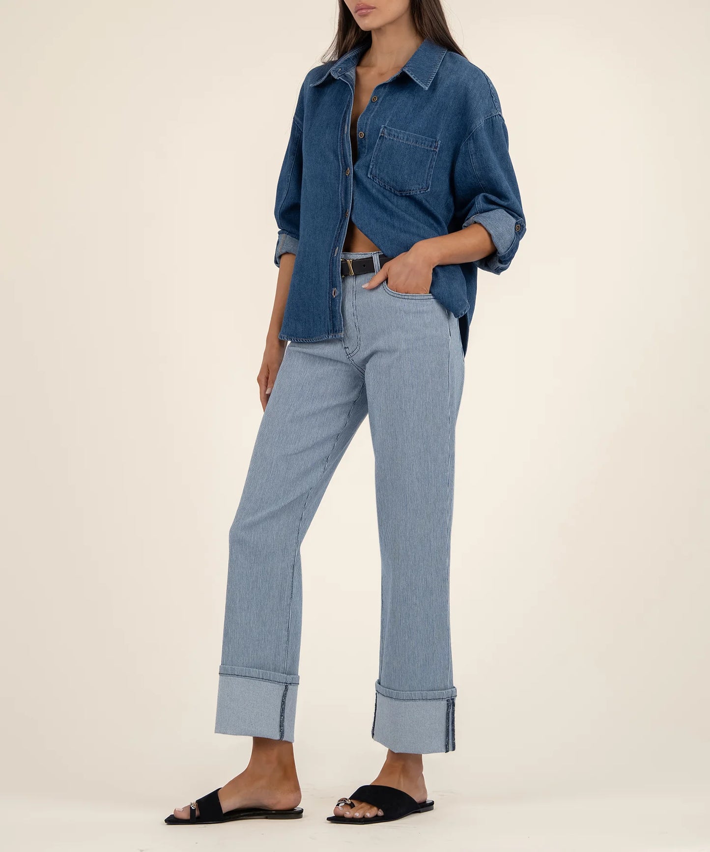 Fay High Rise Straight Leg (Blue/White)