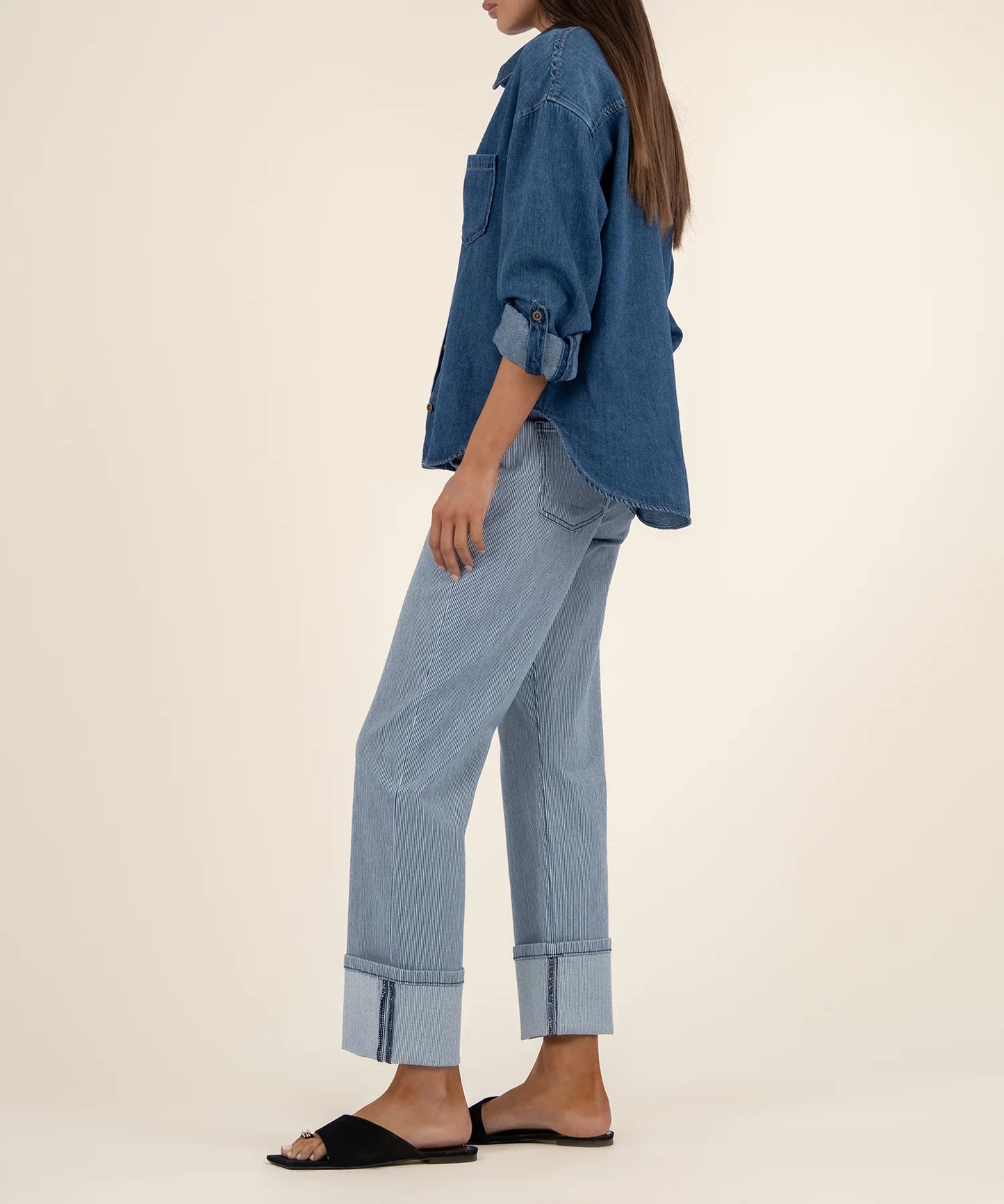 Fay High Rise Straight Leg (Blue/White)
