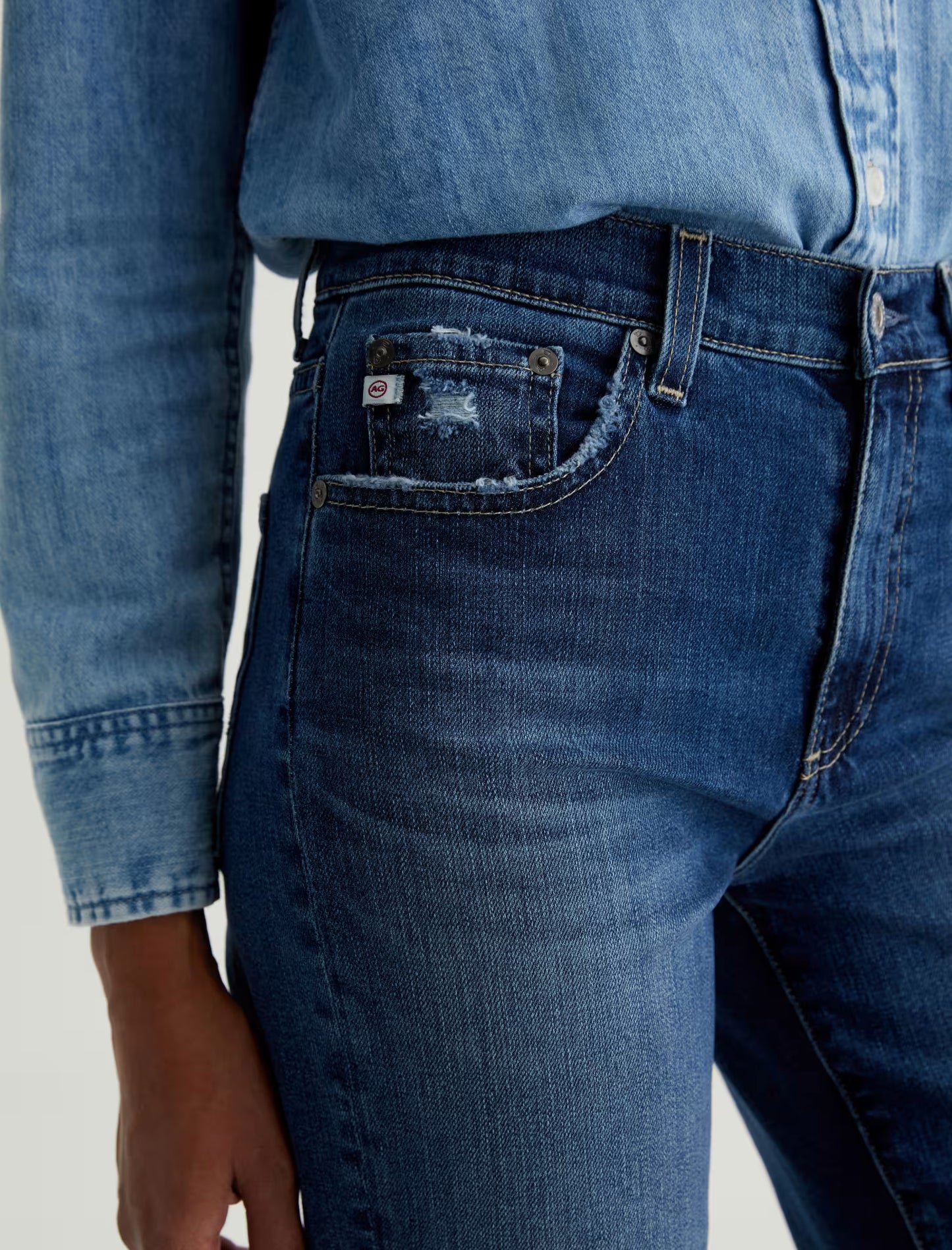 AG Brinley Crop Mid-Rise Straight Jeans (7 Years La Jolla)