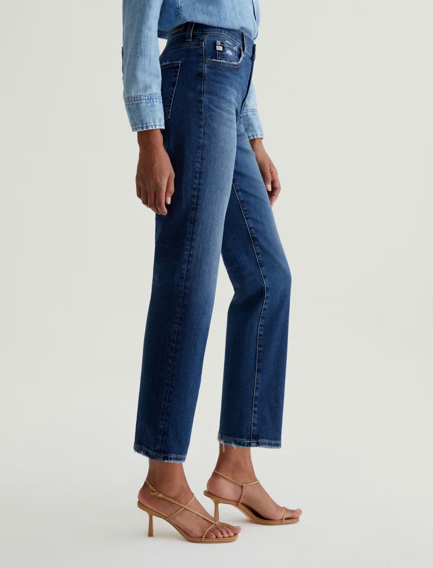 AG Brinley Crop Mid-Rise Straight Jeans (7 Years La Jolla)
