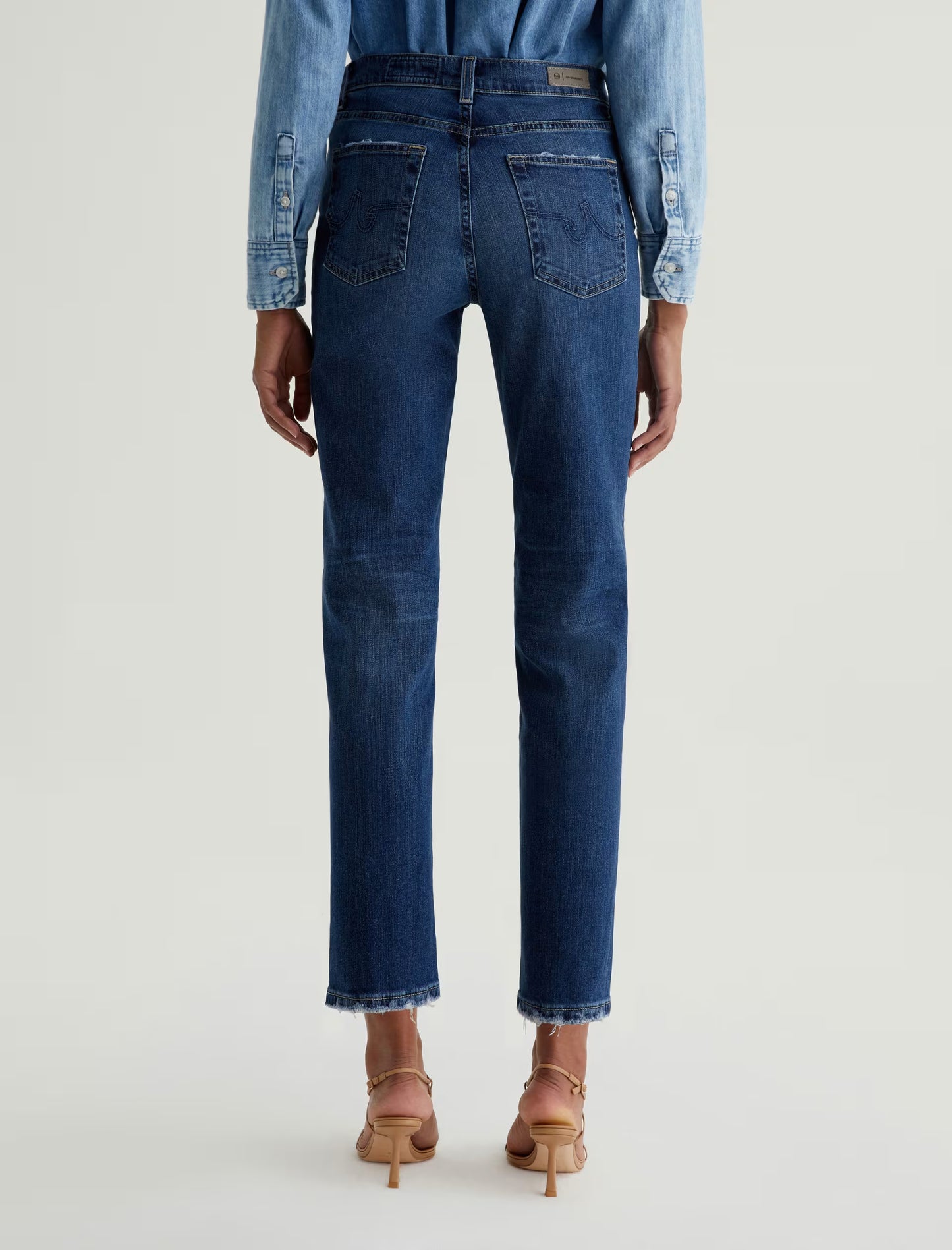 AG Brinley Crop Mid-Rise Straight Jeans (7 Years La Jolla)