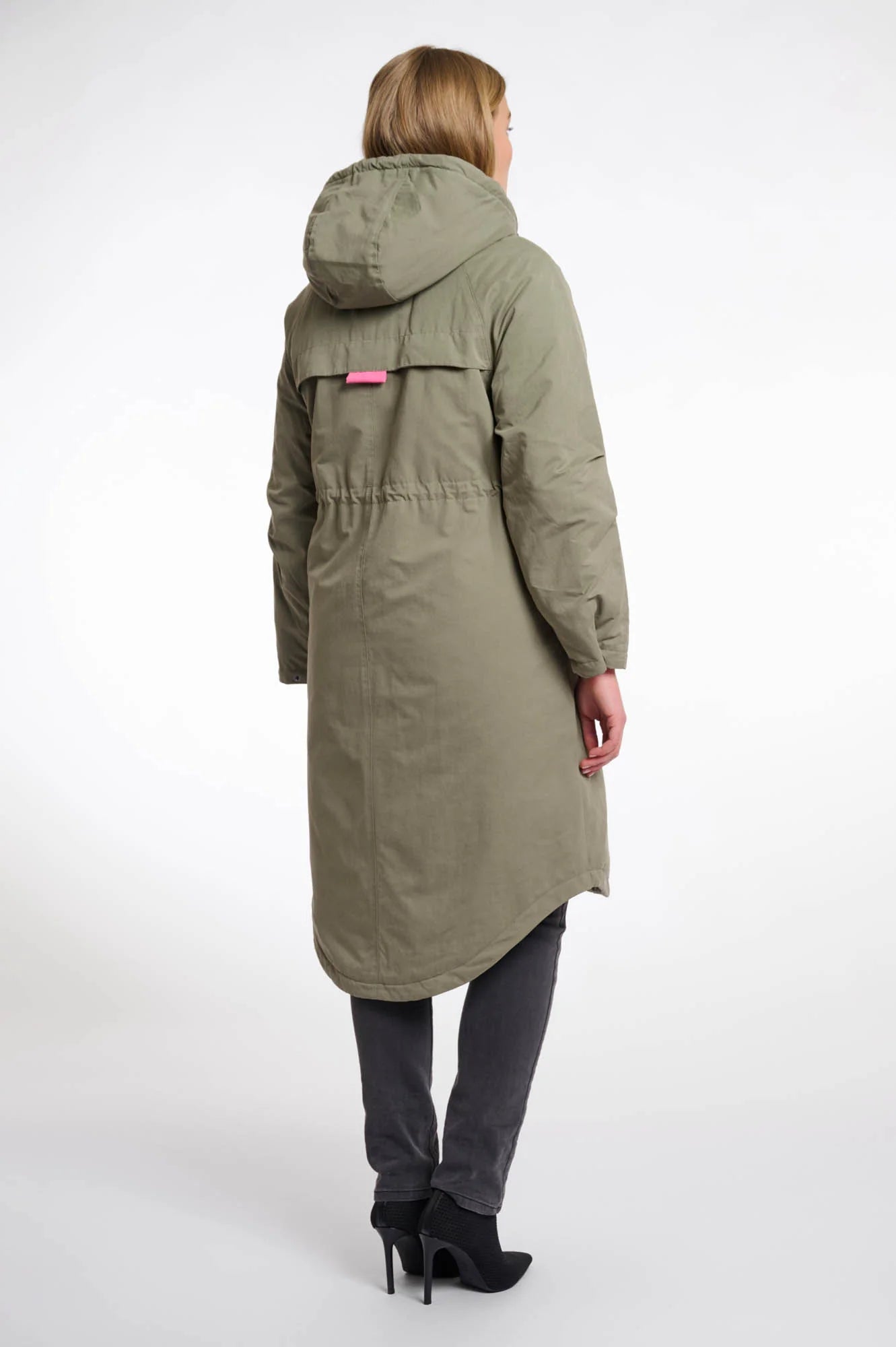 Lina Long Parka with Hood (Green Ash)