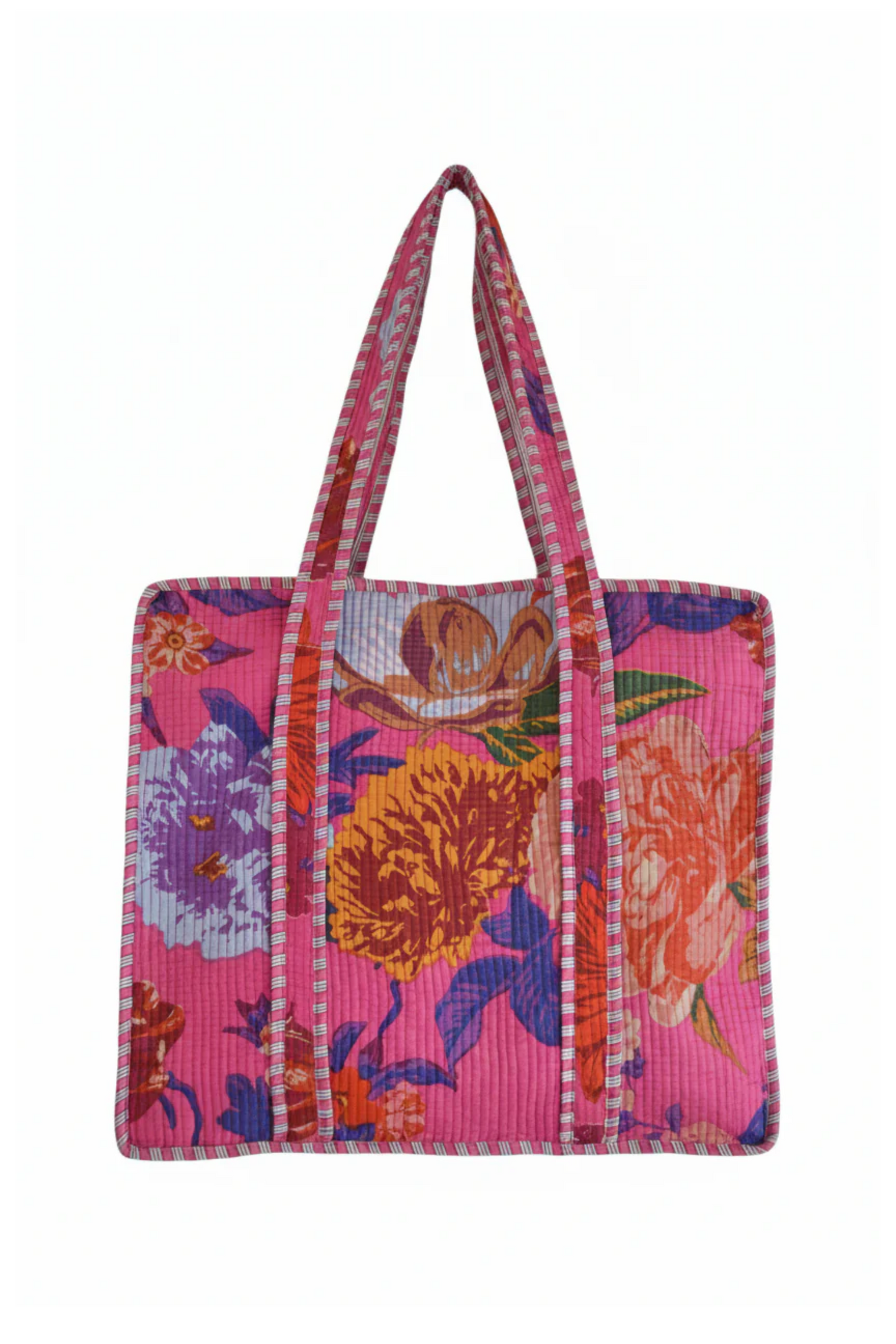 Quilted Tote (Fuchsia Floral)