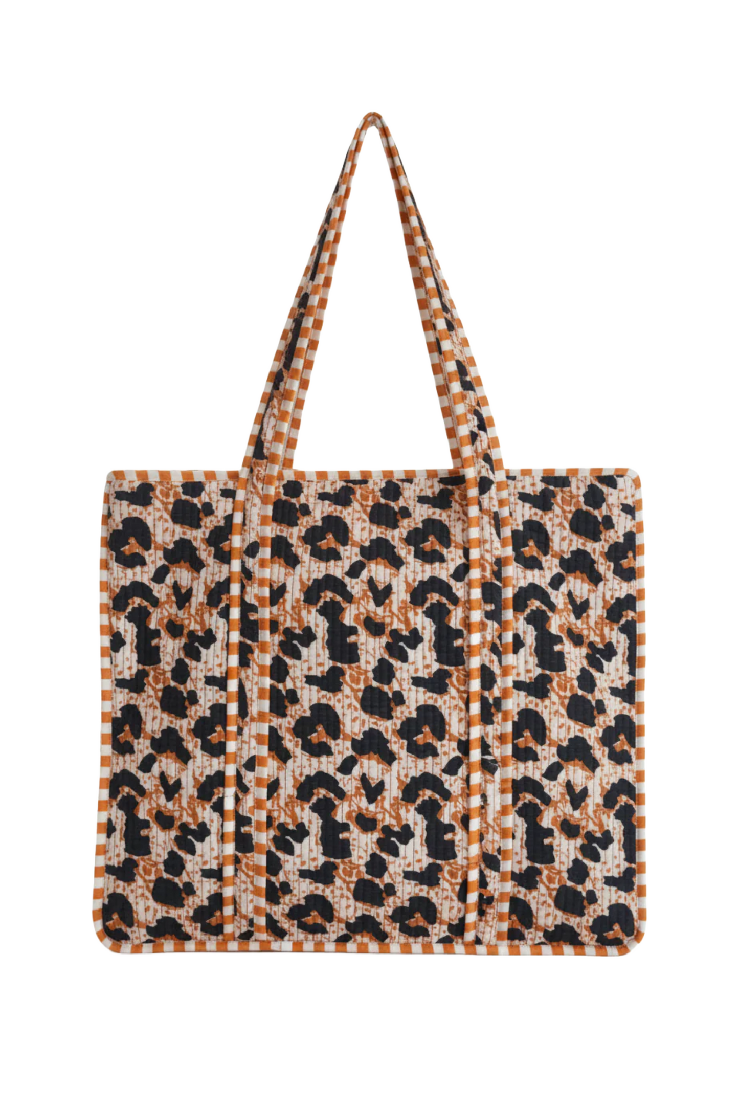 Quilted Tote (Tan Leopard)