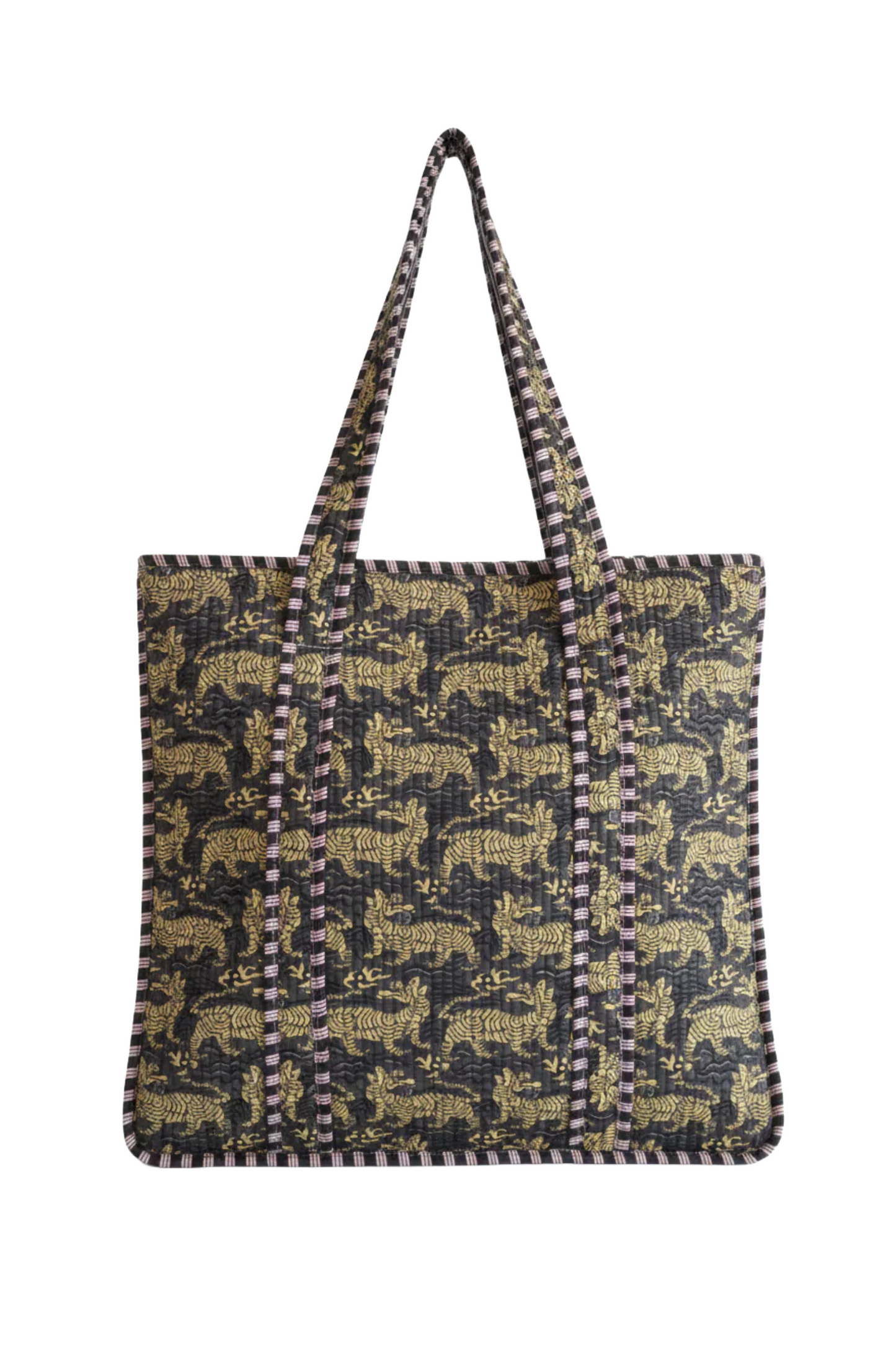 Quilted Tote (Brown Tigers)