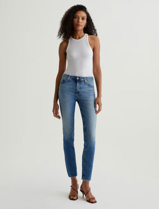 AG Mari Crop Mid-Rise Slim Straight Jeans (13 Years Reign)