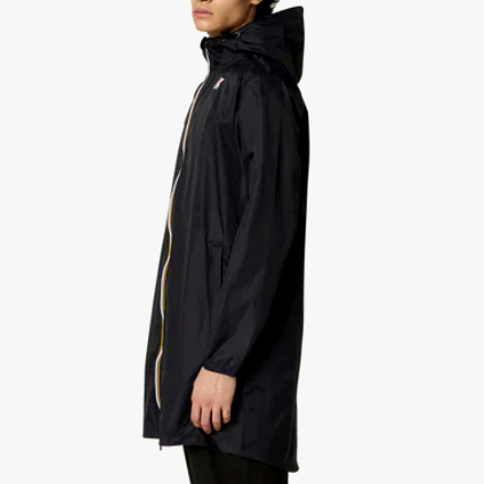 Eiffel Packable Unisex Long Rain Jacket (Black Pure)