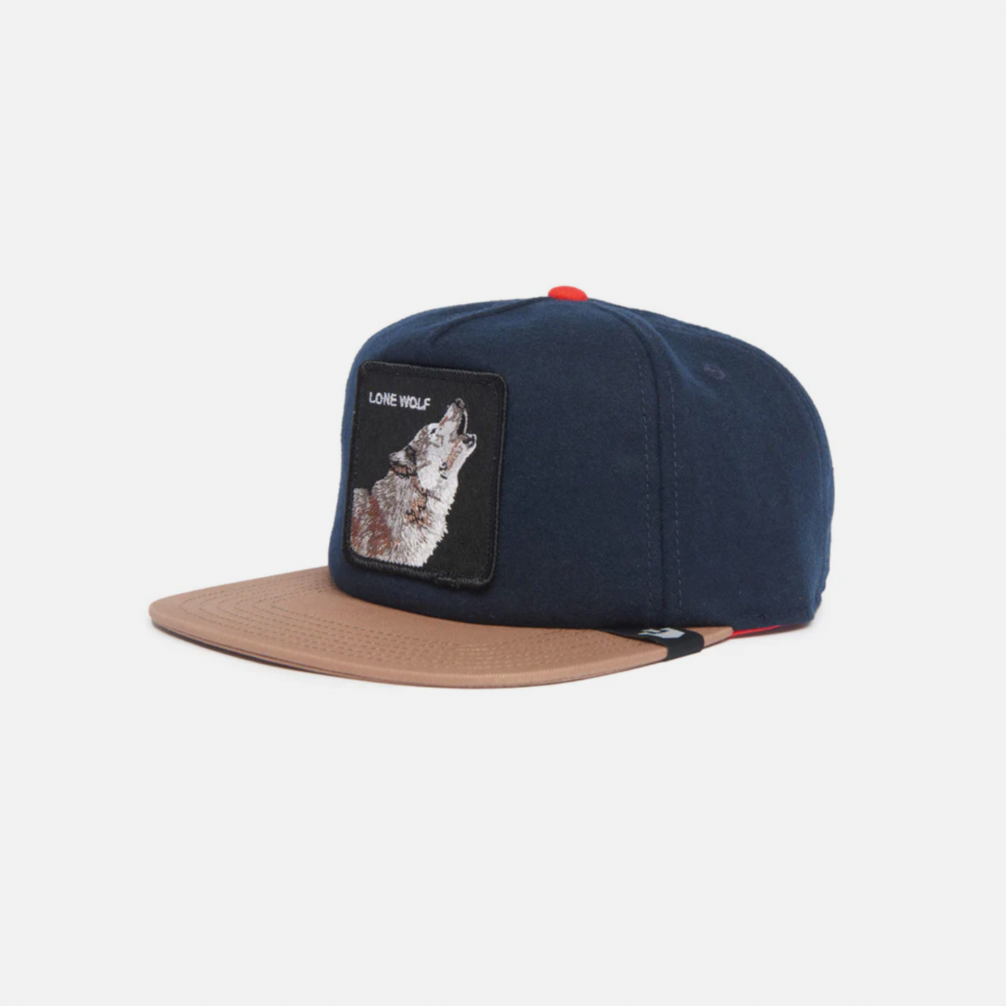 Goorin Bros One Pack {Lone Wolf} Flat Brim Trucker Hat (Navy)