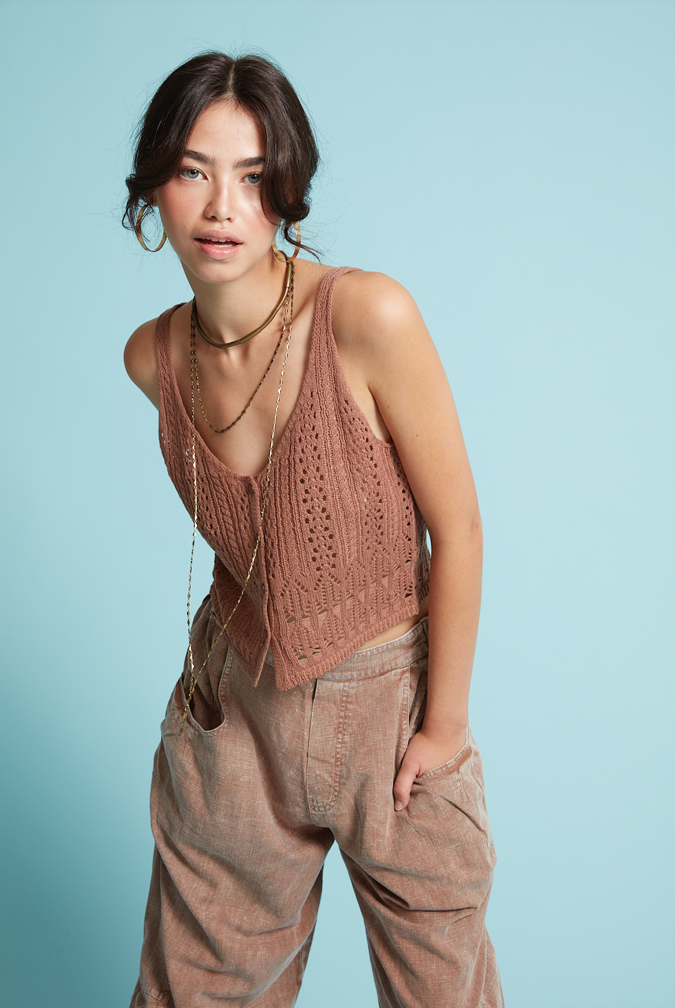 Aneshka Knit V Neck (Acorn)