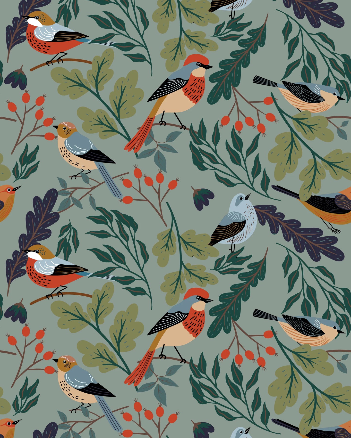 Winter Birds Print Shirt