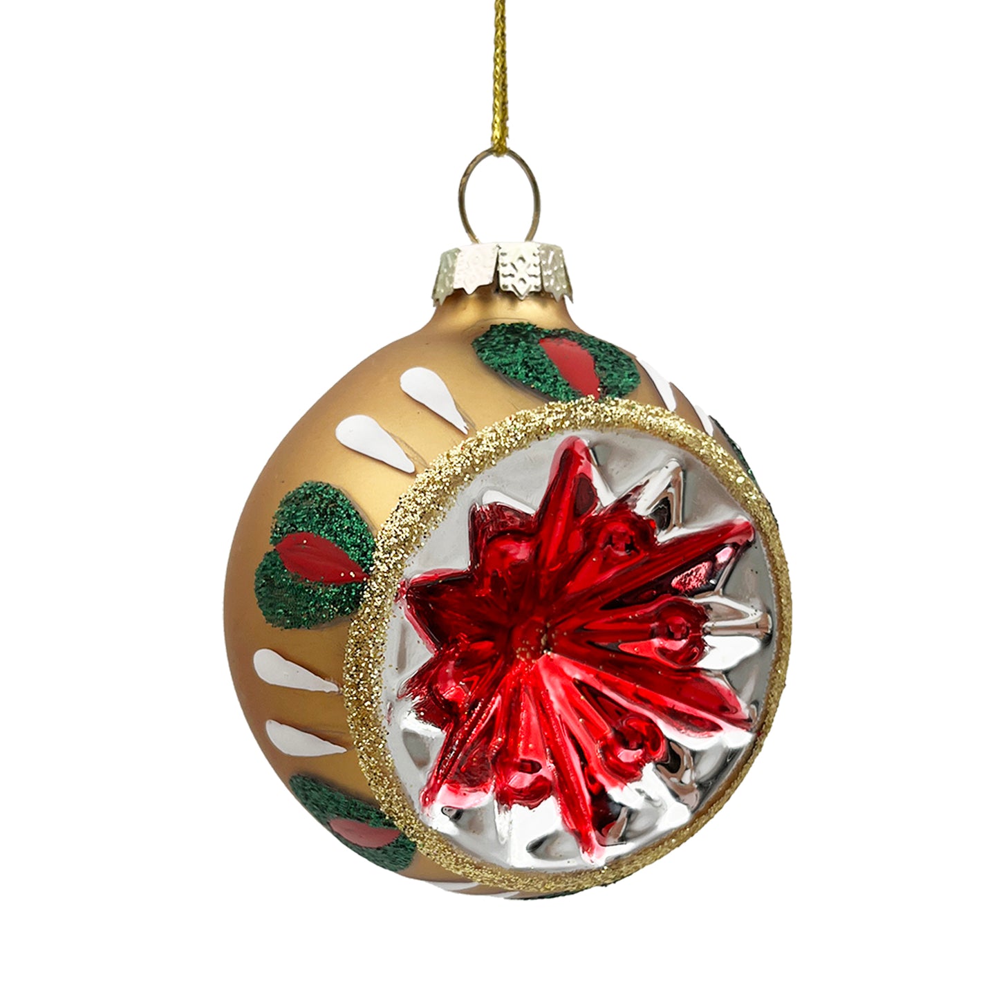 3" Dented Glass Ball (Gold)