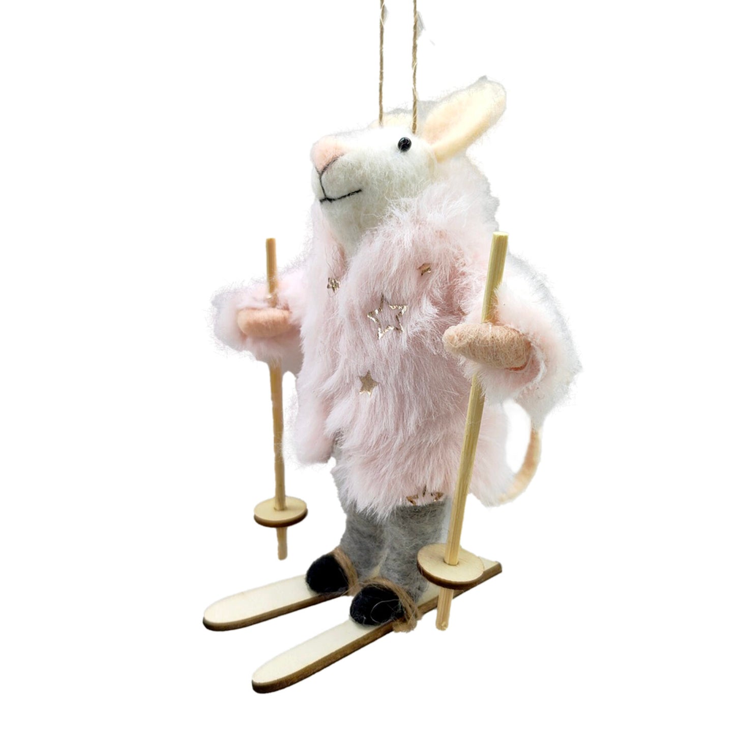 Wool Mouse - Pink Skier