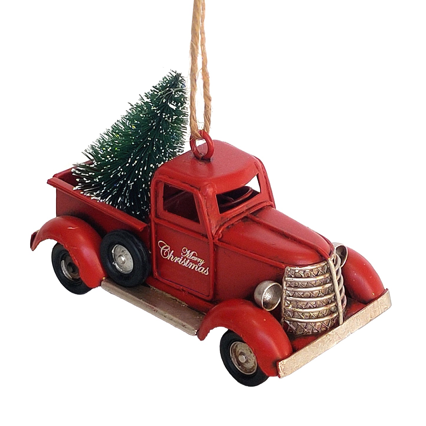 Vintage-Style Metal Truck Ornament