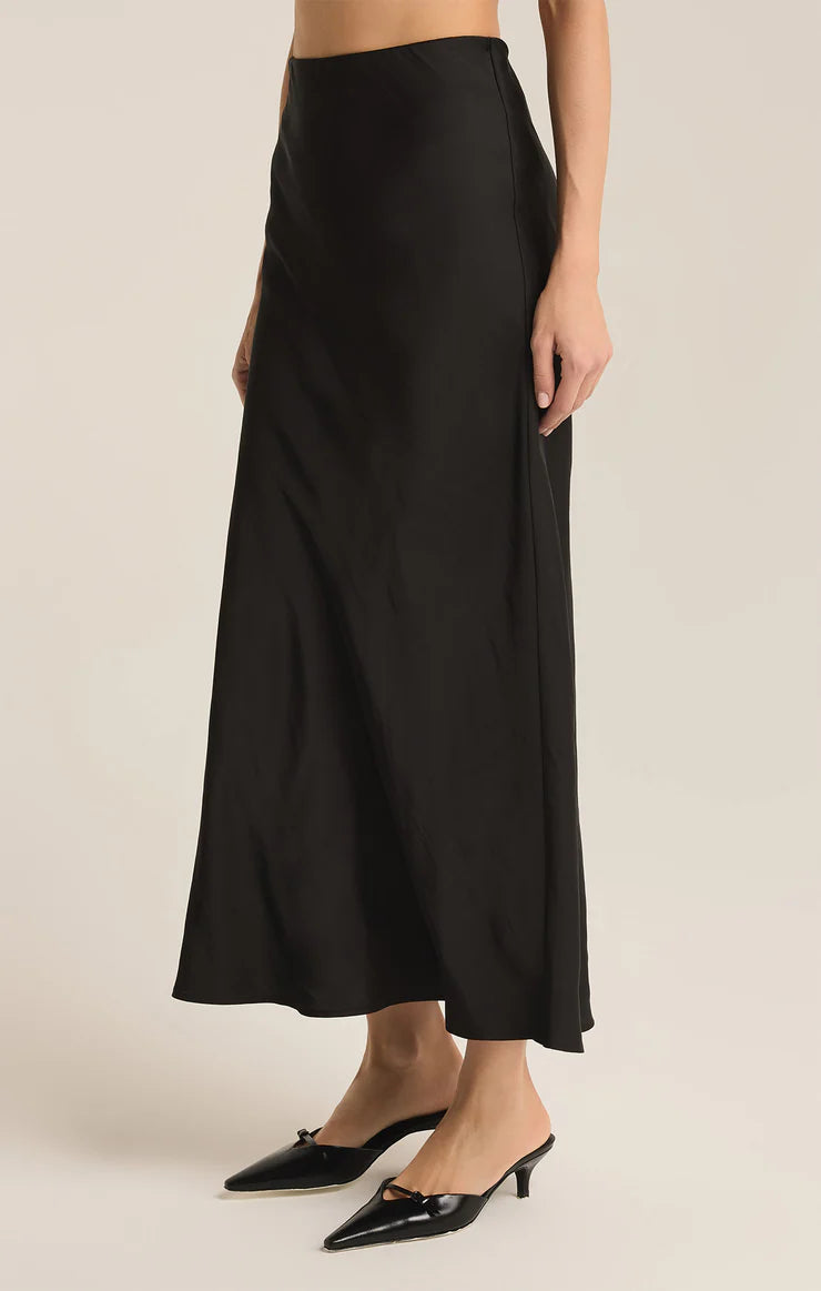 Europa Luxe Midi Skirt (Black)
