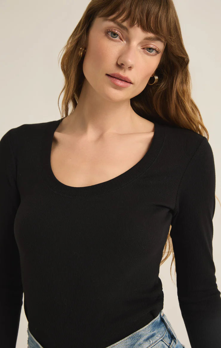 Sirena Long Sleeve Tee (Black)