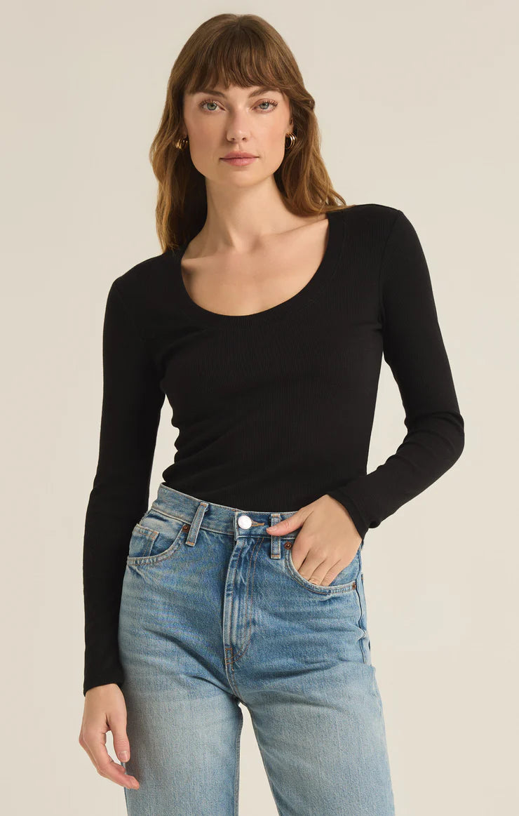 Sirena Long Sleeve Tee (Black)