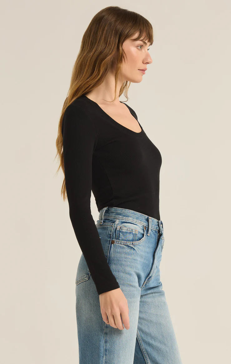 Sirena Long Sleeve Tee (Black)
