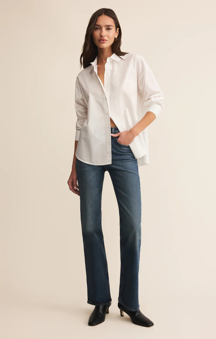 Elevated Poplin Button Up (White)