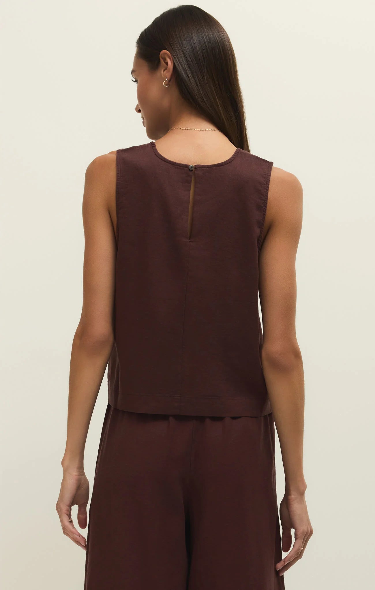 Sloane Linen Top (Chocolate)