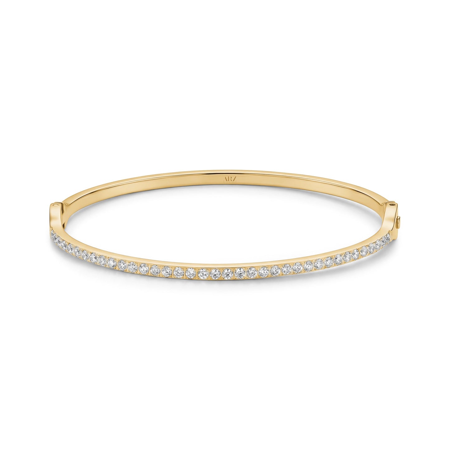 Minimal Pavé Crystal Bangle (Gold)