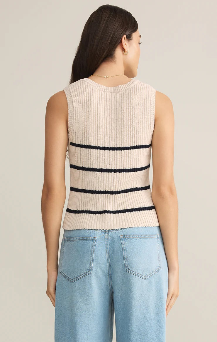 Sycamore Striped Sweater Vest (Sea Salt)