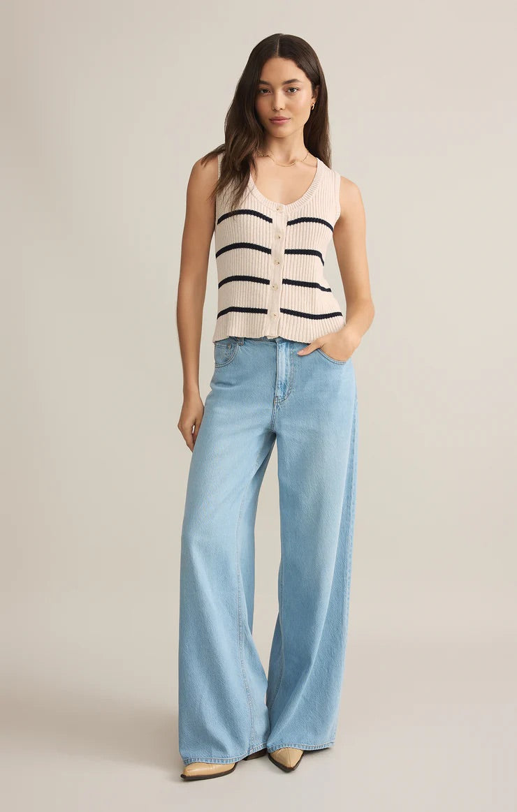 Sycamore Striped Sweater Vest (Sea Salt)