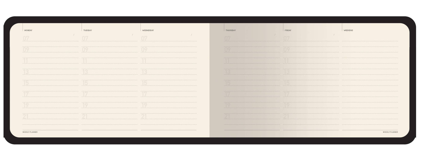 Horizontal Vegan Leather Weekly Planner (Owls)